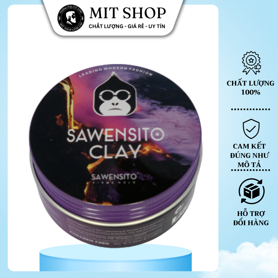 Sáp vuốt tóc sawensito clay 80ml - nắp nhôm