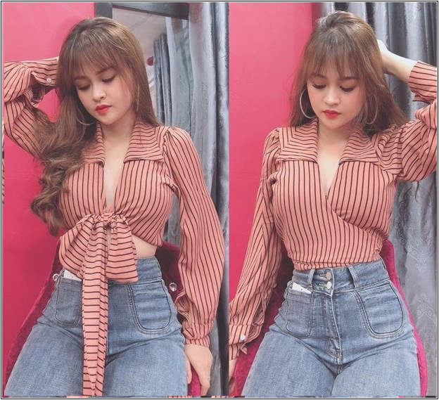 Quần jean nữ 2 TÚI KIỂU BẦU  + 2 CÚC lưng siêu cao MS01/015#126