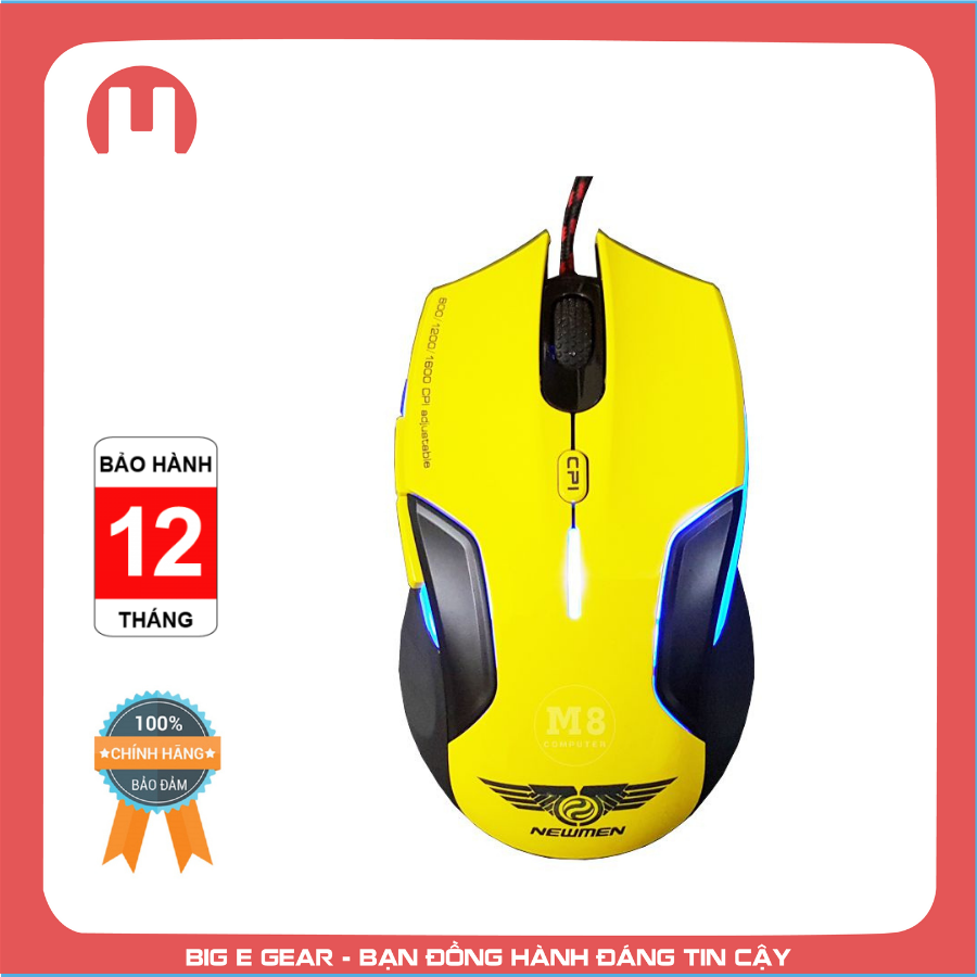 [HCM]Chuột chơi game giá rẻ cáp USB Newmen N500 plus có đèn LED - Điện Tử Big E