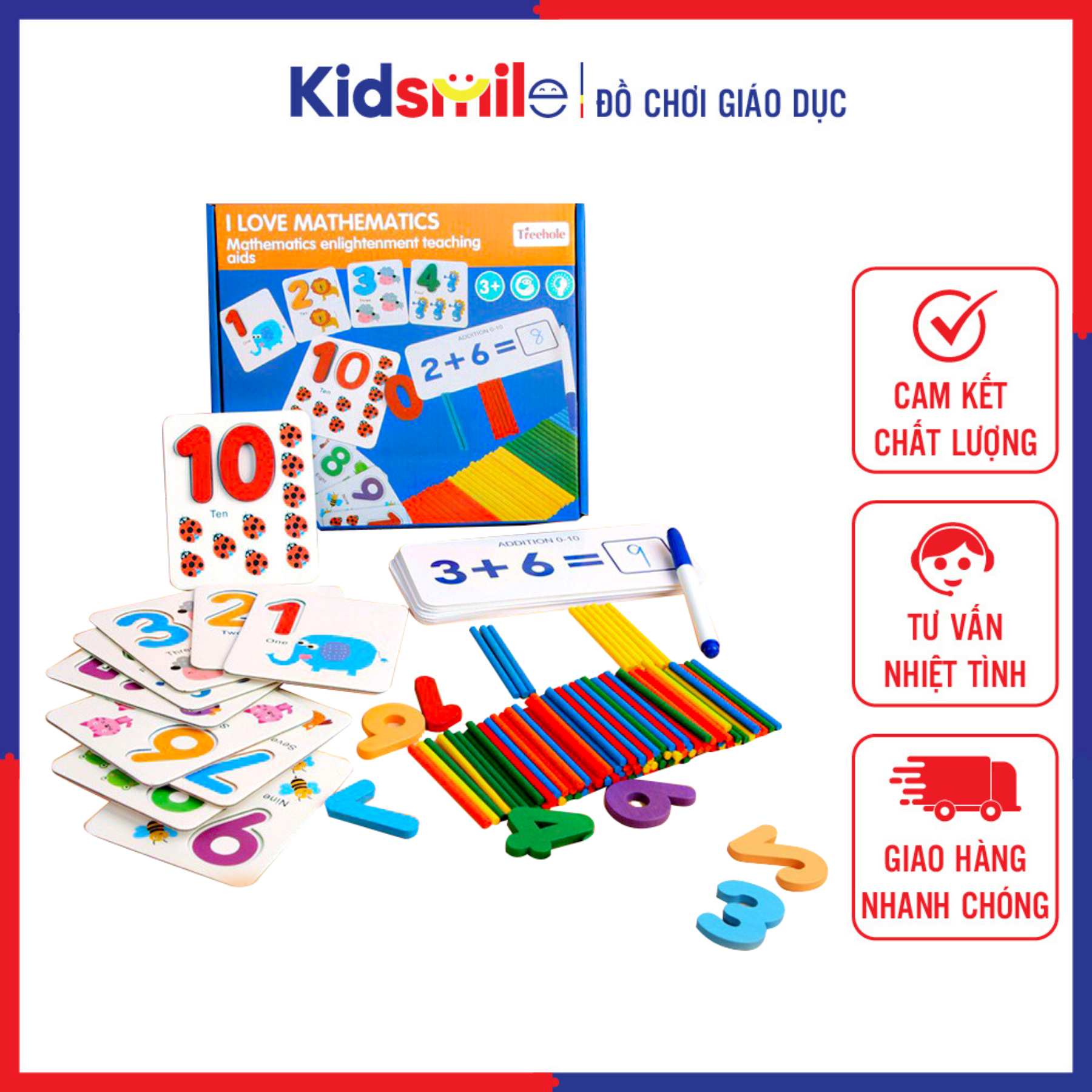 Đồ chơi trẻ em bộ học cụ toán 151 chi tiết giúp trẻ từ 3 tuổi trở lên nhận biết số và lượng, phép tính, làm toán và tư duy toán học