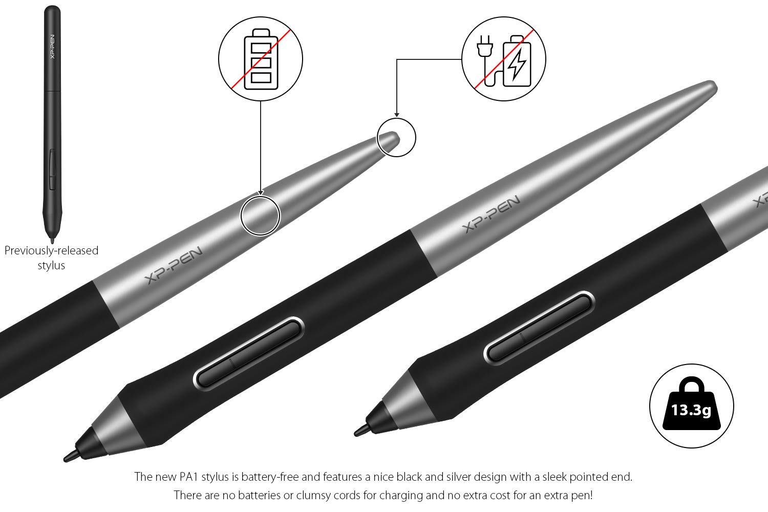 Bút vẽ cảm ứng passive stylus pa1 - spe43 không sạc cho bảng vẽ điện tử xp-pen deco pro small / medium