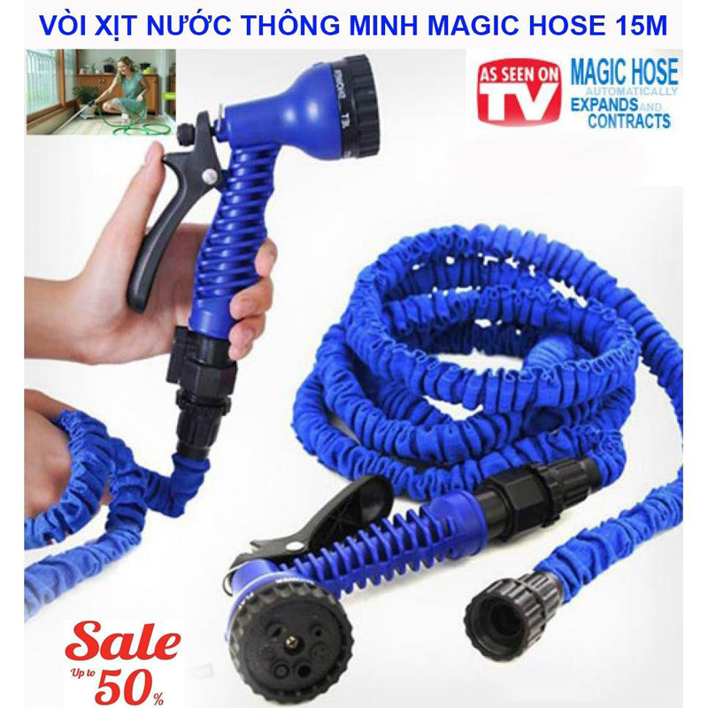 Vòi sịt rửa giãn nở thông minh , Vòi sịt rửa tăng áp , ống nước co giãn rửa xe tưới cây - Mua ngay Vòi xịt Nước Thông Minh Giãn Nở Magic Hose 15m dễ dàng sử dụng và cất gọn
