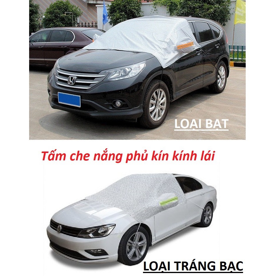 【hot sell】 Bạt phủ che BẢO VỆ GƯƠNG TRÁNG BẠC kín đầu xe kính lái xe hơi ô tô loại DẦY có lớp bông chống nóng