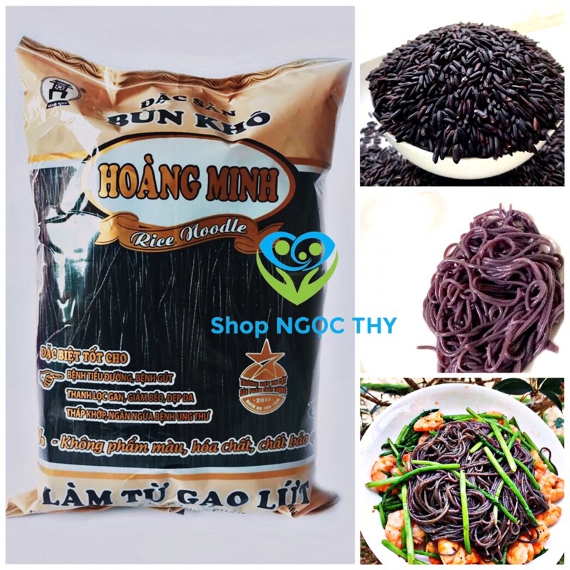 [ HOT SALE ] [HOT SP MỚI] Bún gạo lứt đen (bún gạo lứt/lức huyền mễ) Hoàng Minh 500gr bún lứt ngon eatclean giảm cân healthy