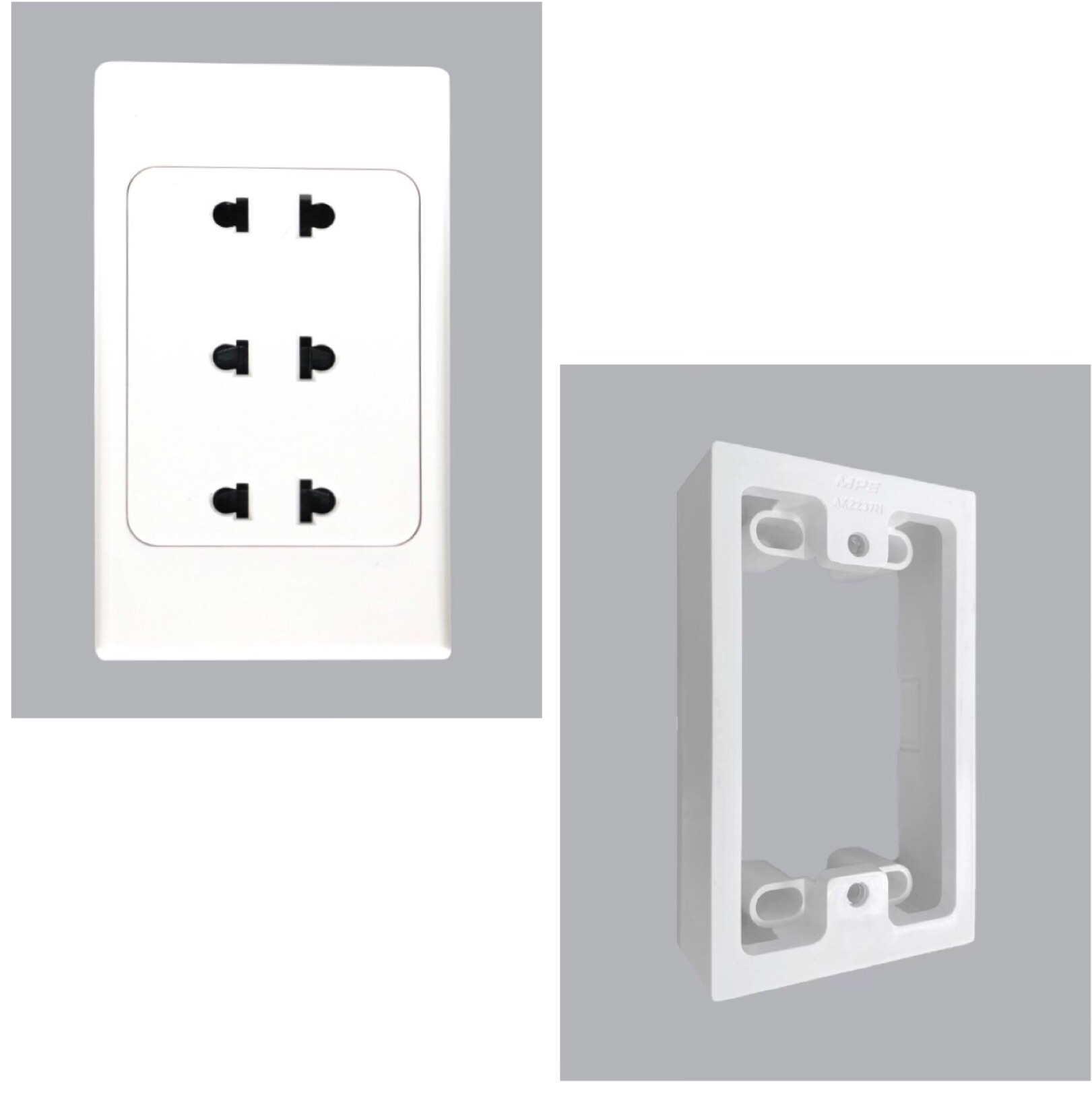 [HCM]Combo ổ cắm 3 + đế nổi MPE