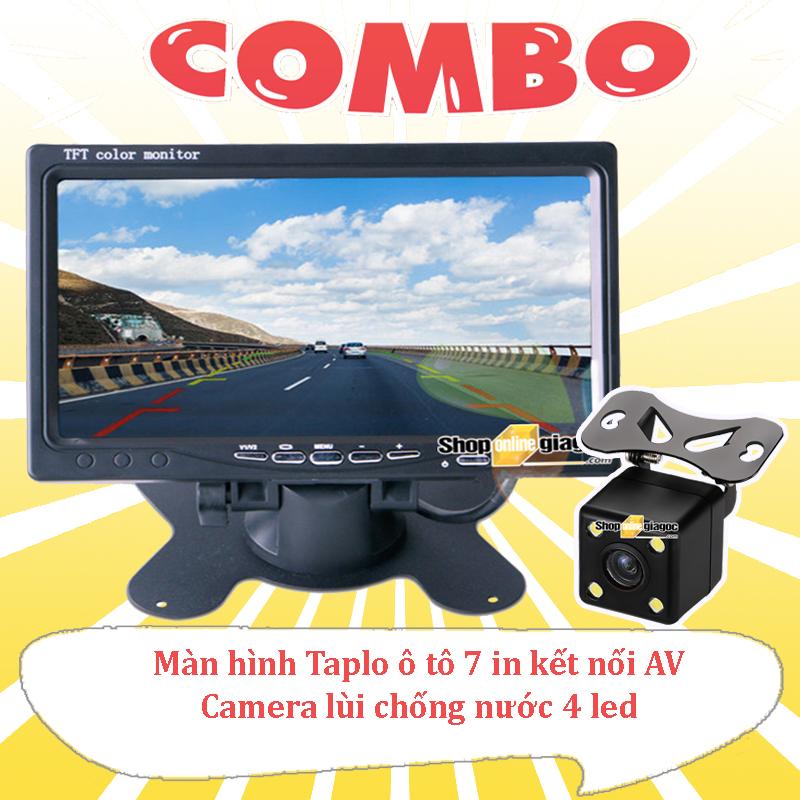 Màn hình lcd ô tô 7in 800x480 2 cổng av + cam lùi 4 led