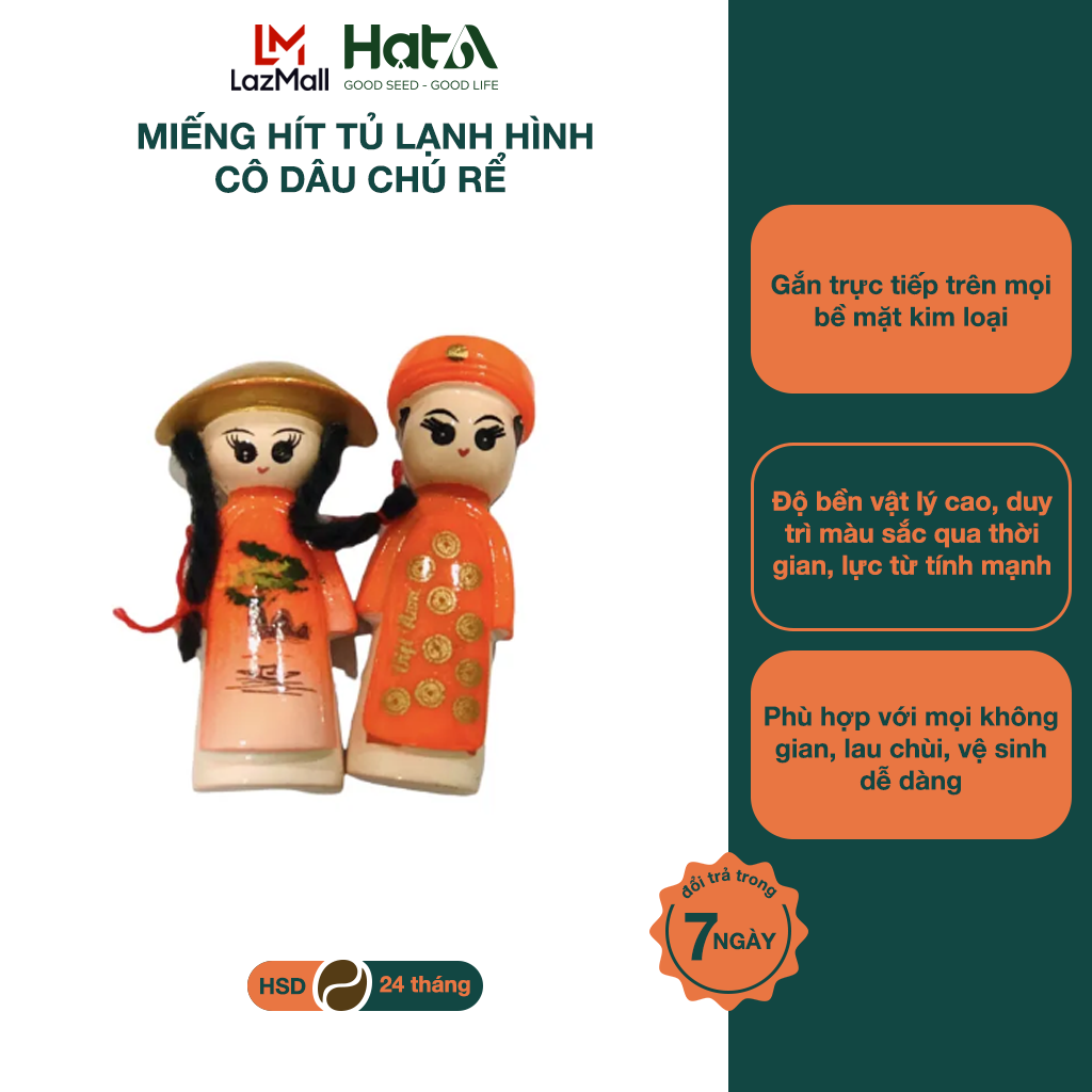 Miếng Hít Tủ Lạnh Hình 1 Cặp Cô Dâu Chú Rể Dễ Thương