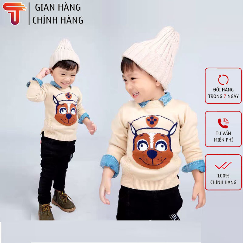 TANOSA KIDS Áo Len Hình Cún Đội Mũ Dễ Thương Cho Bé