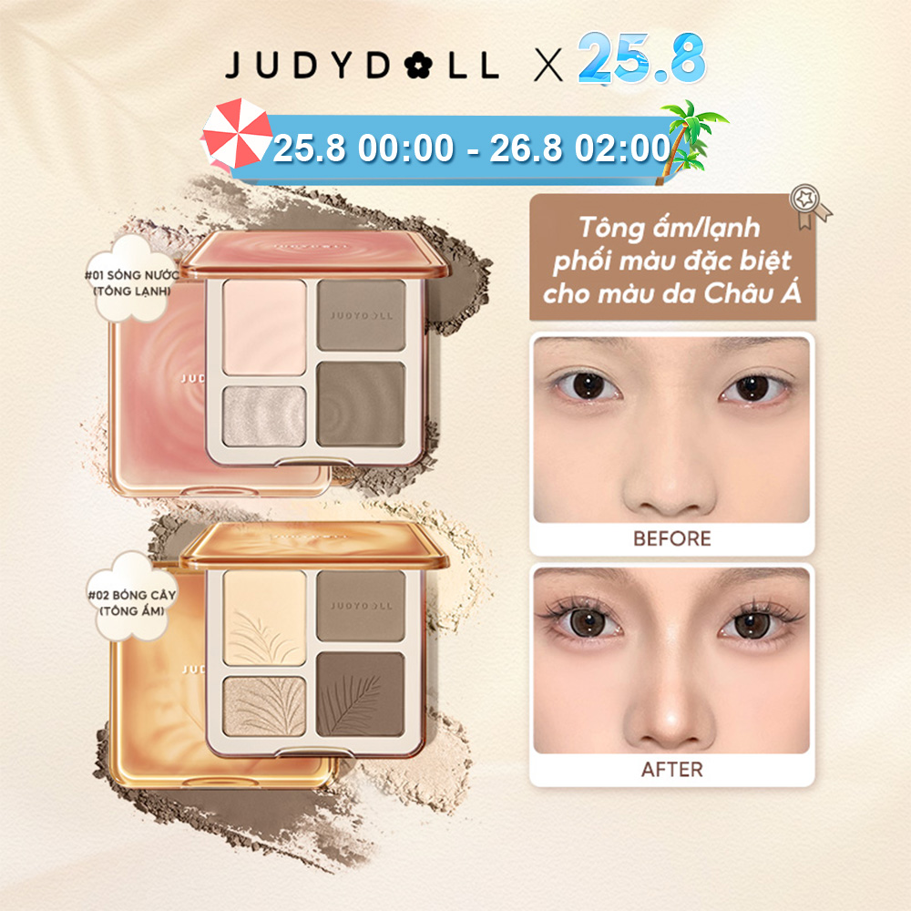 Judydoll Highlight & Bảng Tạo Khối Phấn Tạo Khối Tạo Khối Cho Mặt Bronzer Bộ Trang Điểm