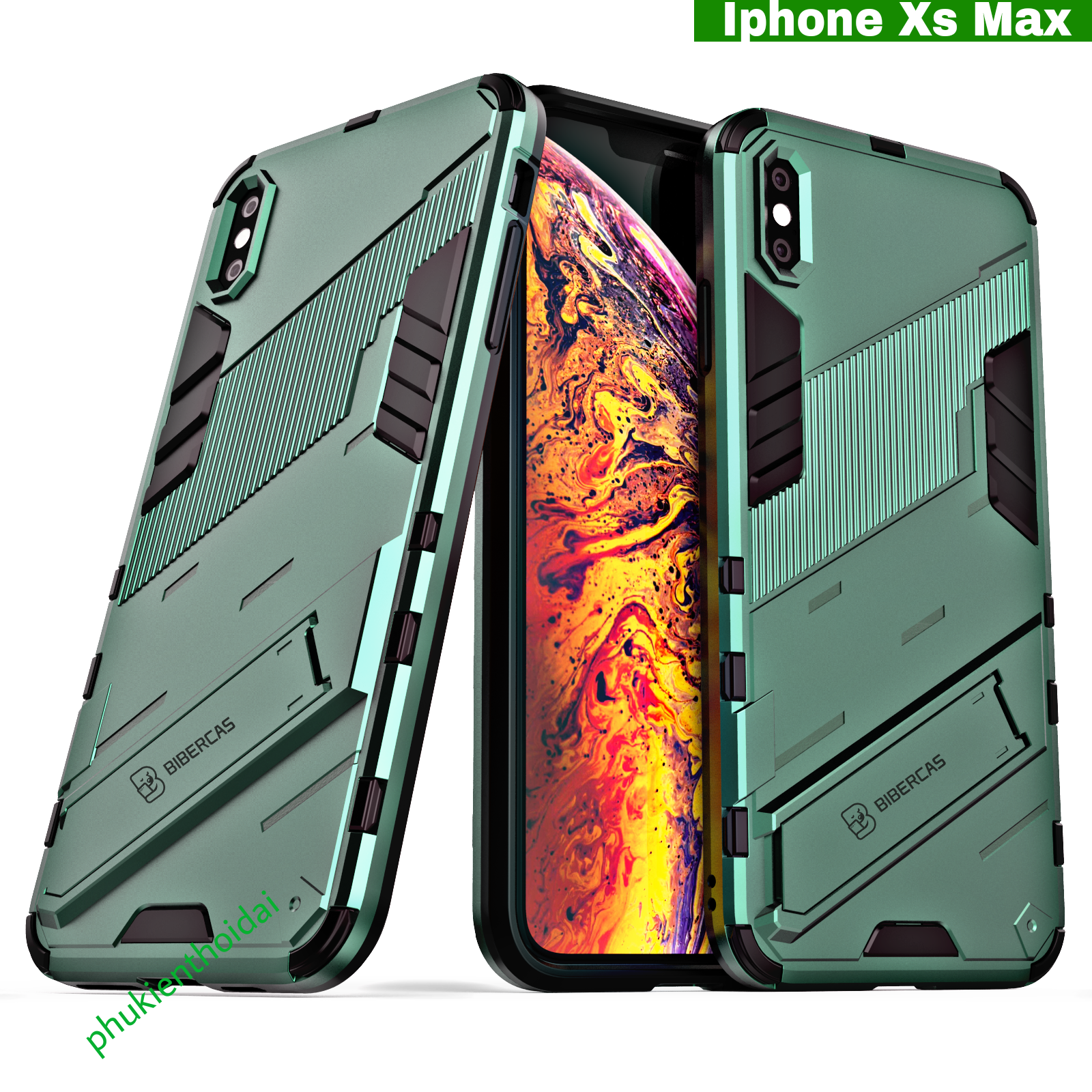 Ốp lưng Iphone Xs Max Iron Man Ver 2 chống sốc giá đỡ xem phim