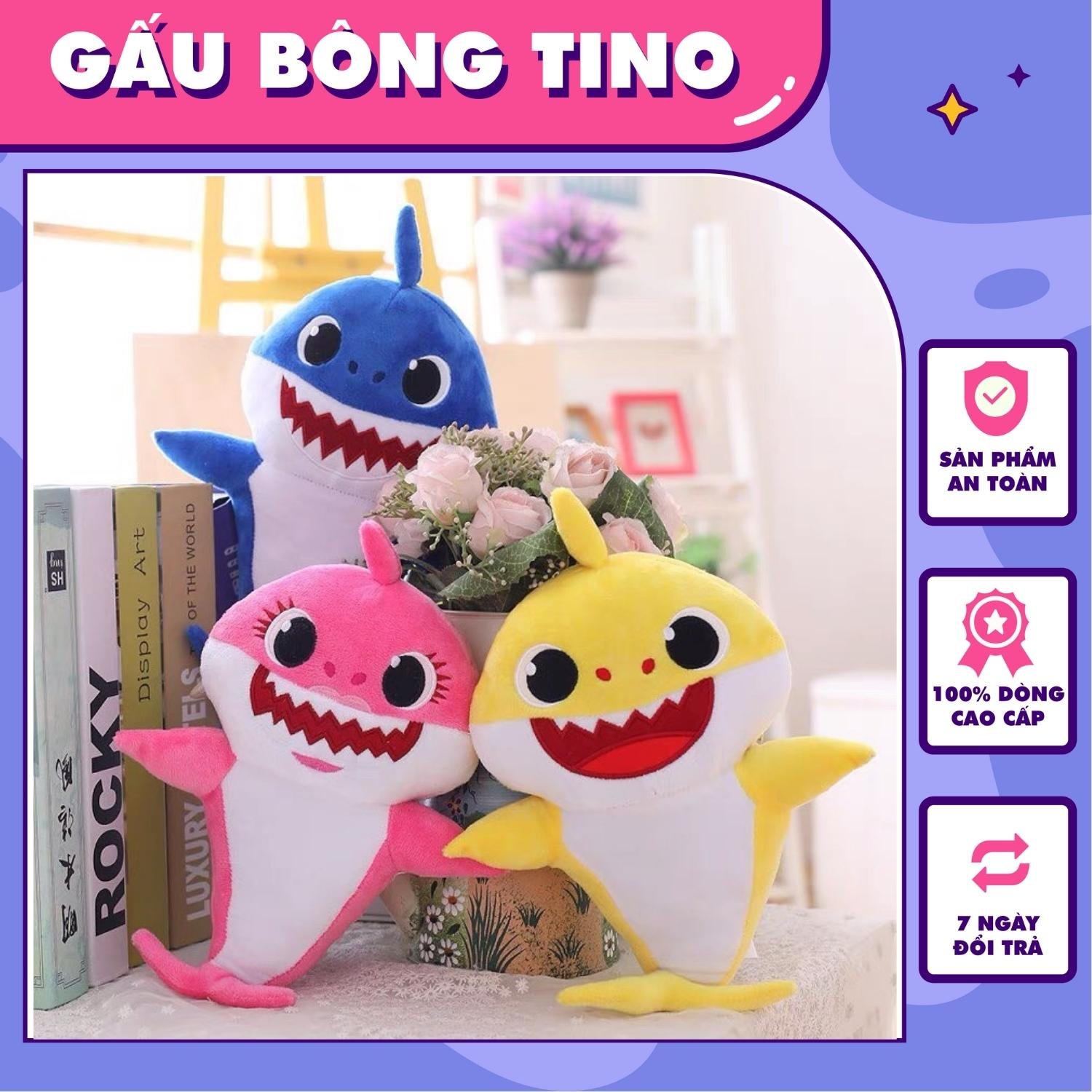 Gấu bông đồ chơi cá mập baby shark thú nhồi bông đáng yêu dễ thương, độc lạ và ngộ nghĩnh - size 30cm