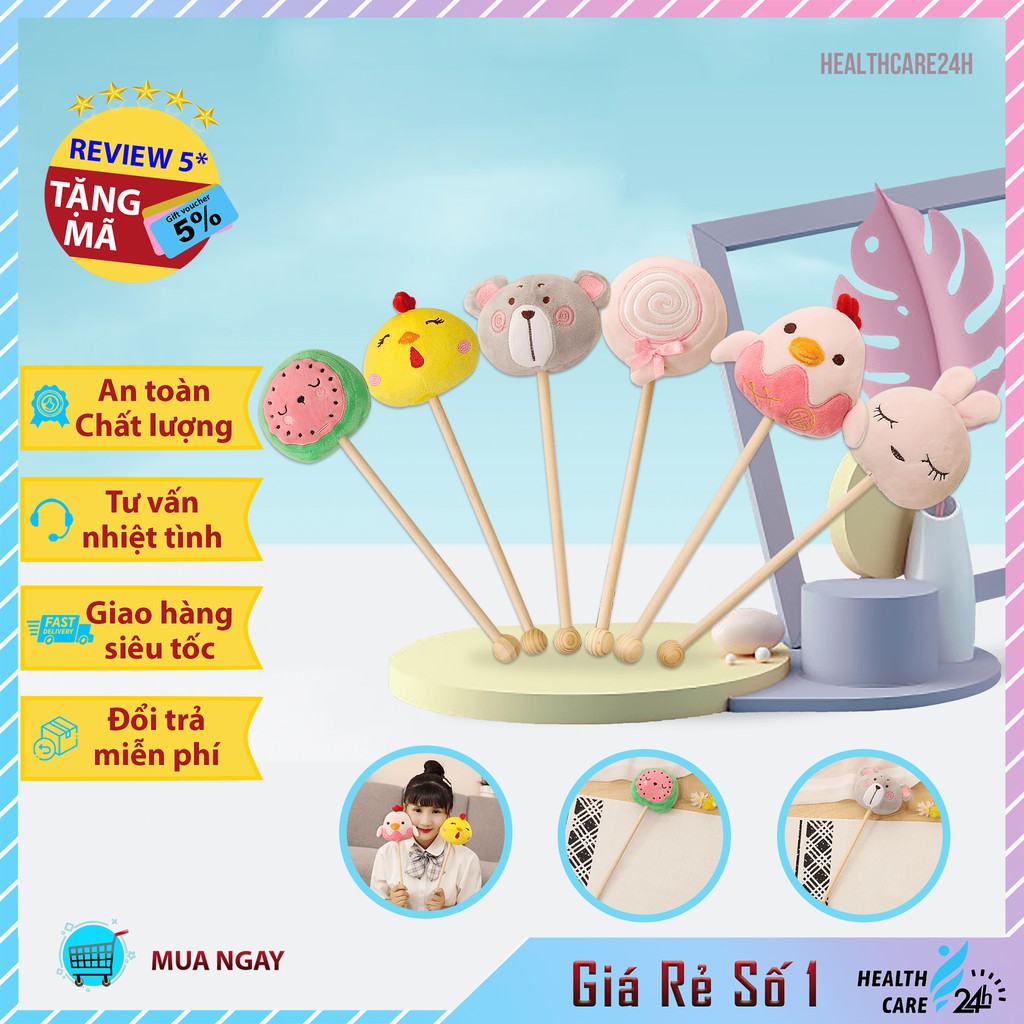 Gậy đấm lưng hình thú bông đáng yêu healthcare24h f001, cây đấm lưng thư giãn vải bông mềm - tay cầm chắc chắn