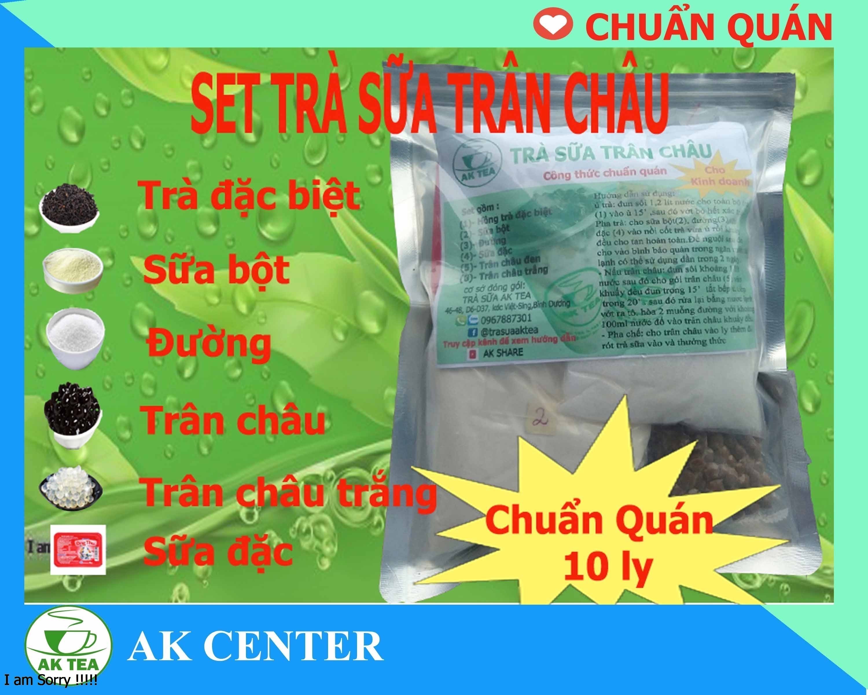SET NGUYÊN LIỆU 10 LY TRÀ SỮA TRÂN CHÂU