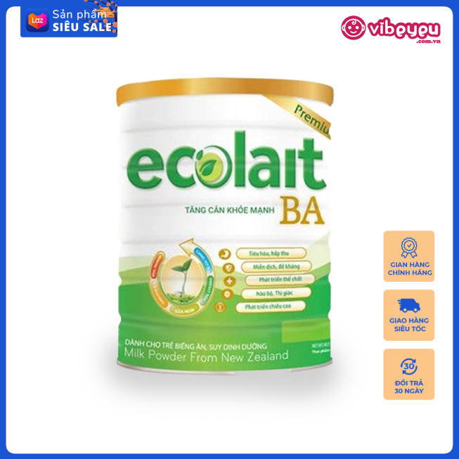 Sữa bột ecolait ba - nội địa việt nam chính hãng - hộp 900g