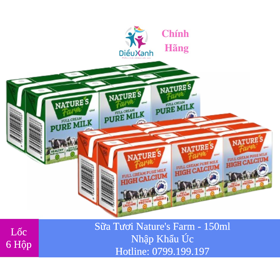 [Lốc 6 Hộp] Sữa Tươi Nature's Farm - 150ml - Nhập Khẩu Úc