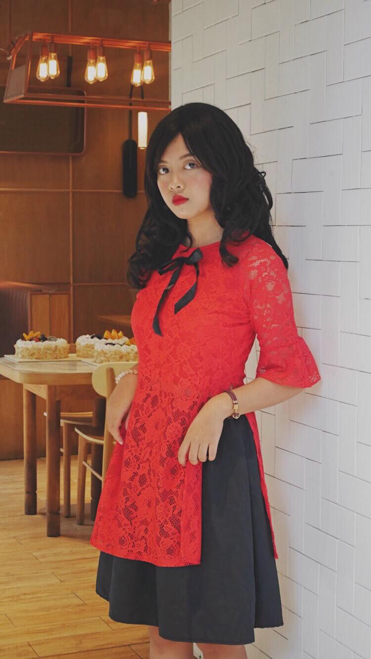 Hình thật - áo dài cách tân 2019 - khahan shop