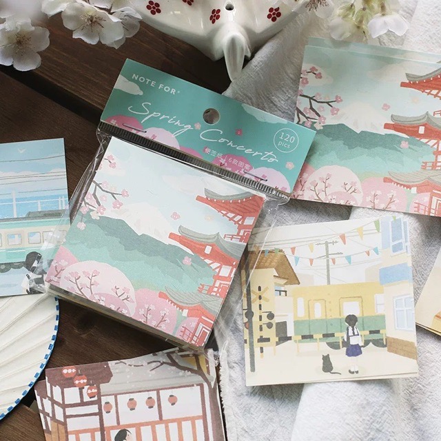 Mix 108 Tờ Giấy Nền Note For Collection dễ thương dùng để trang trí