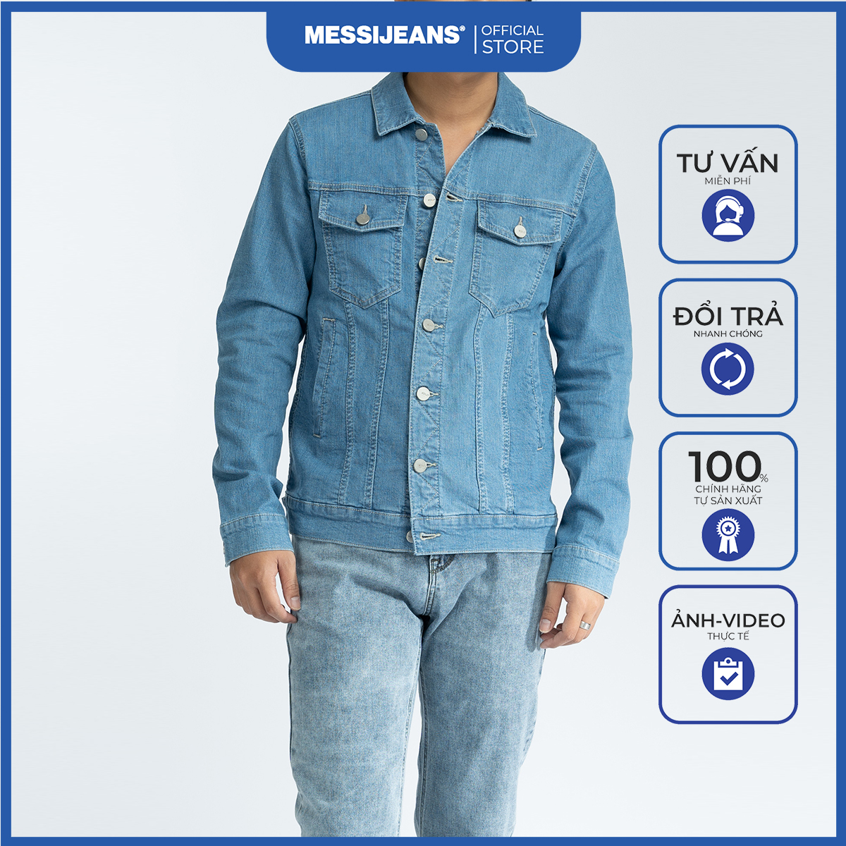 Áo khoác jeans nam messi mjb0231