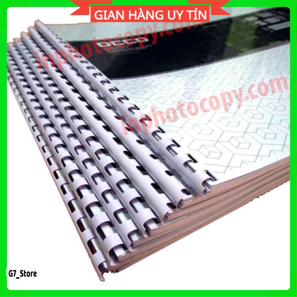 1 hộp gáy xoắn lò xo nhựa các cỡ,gáy xoắn đóng sổ đủ size