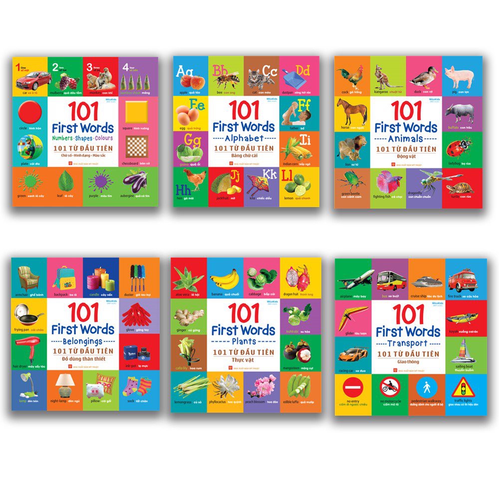 Sách - Combo 6 cuốn 101 từ đầu tiên - Mhbooks tặng truyện
