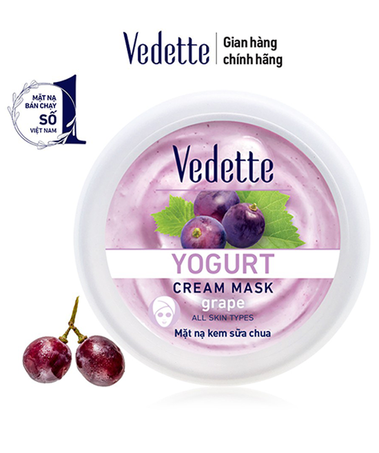 MẶT NẠ TƯƠI TRẺ KEM SỮA CHUA VEDETTE YOGURT CREAM MASK NHO  120G (HŨ)