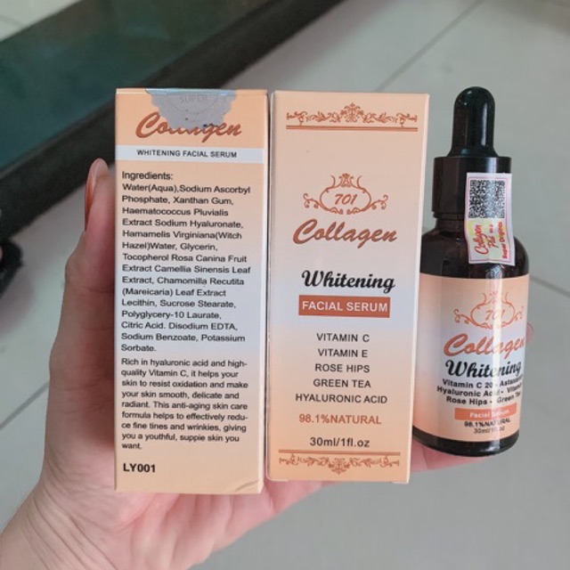 Serum dưỡng trắng da collagen plus vit E 701