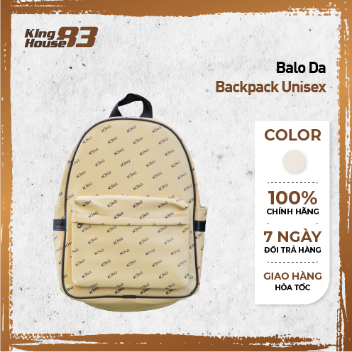 Balo Da Backpack Unisex Chống Nước Balo Backpack King 2-Màu Kem