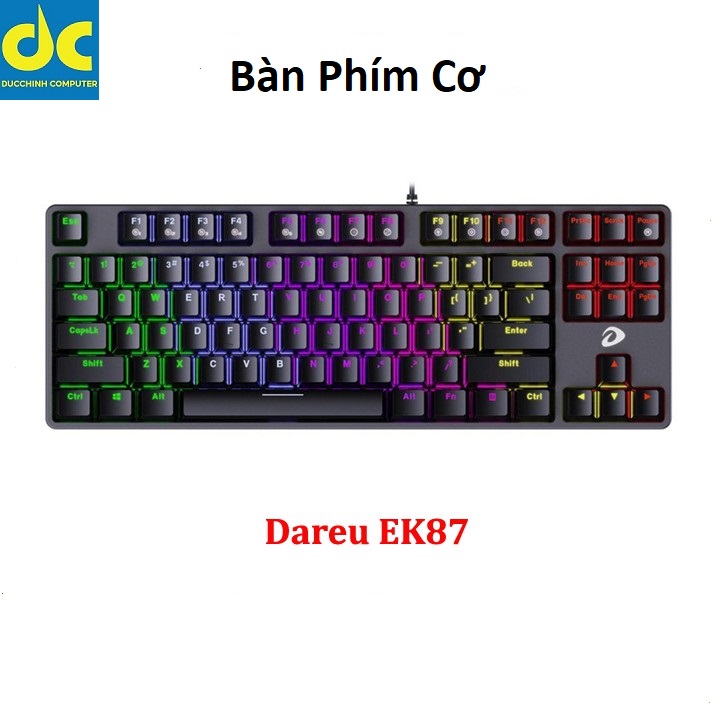 Bàn phím cơ dareu ek87 black gaming