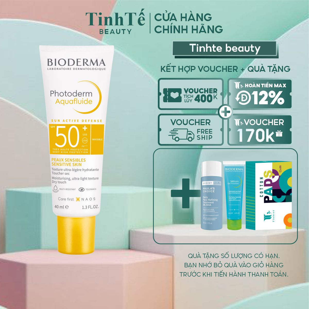 Kem chống nắng giảm bóng nhờn cho mọi loại da Bioderma Photoderm Aquafluide SPF 50+ - 40ml (Không màu)