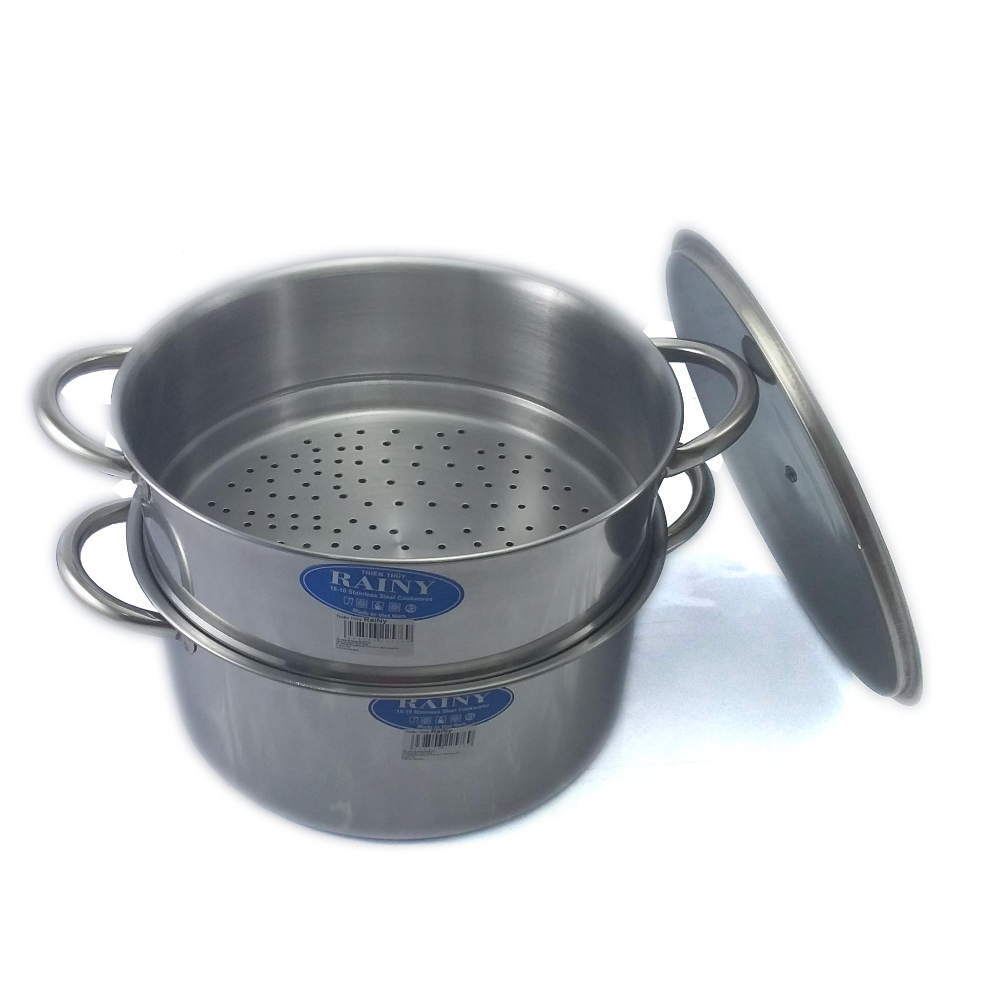 Bộ xửng hấp inox 26cm rainy cao cấp - xtt-tt26ttx