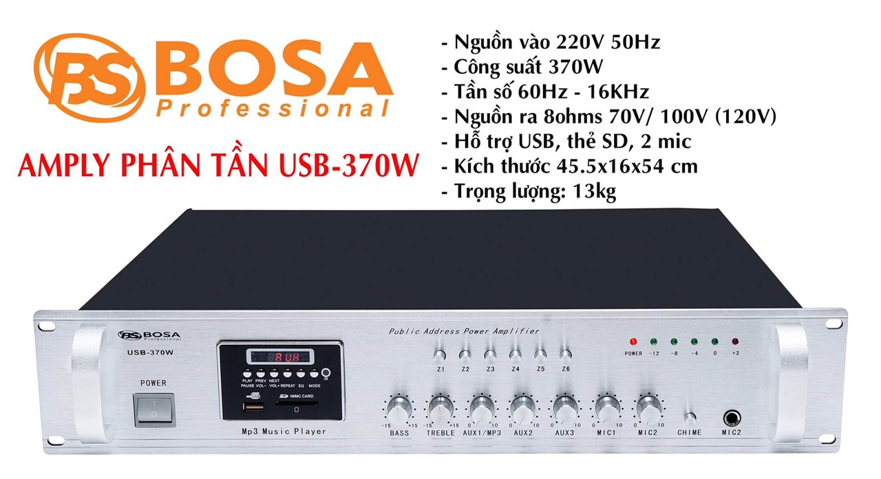 Amply phân tần bosa usb-370w