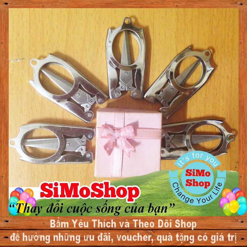 1 Kéo gấp xếp mini nhỏ gọn du lịch móc khoá - loại 1