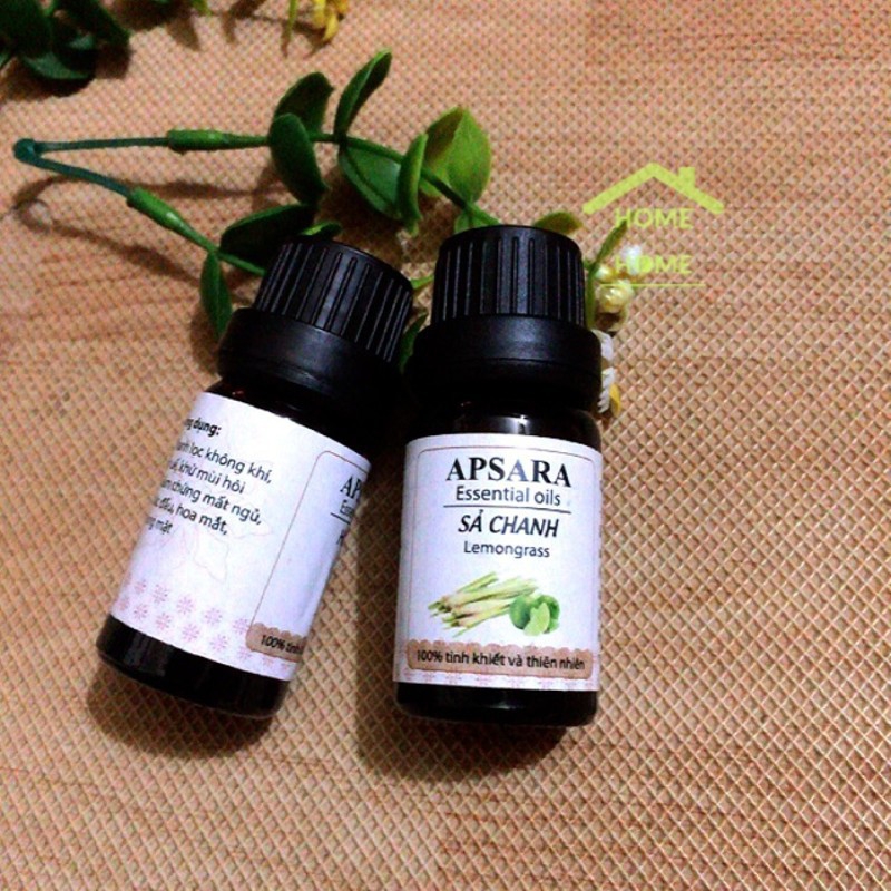 Tinh dầu Sả chanh (Lemongrass) Ấn Độ Apsara lọ xông 10ml khuếch tán đuổi muỗi và côn trùng hiệu quả