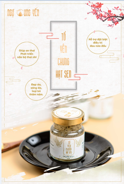Tổ yến chưng hạt sen ít đường ngự cung yến 70 ml - yến chưng nguyên chất bồi bổ sức khỏe, an thai_juhee_mart
