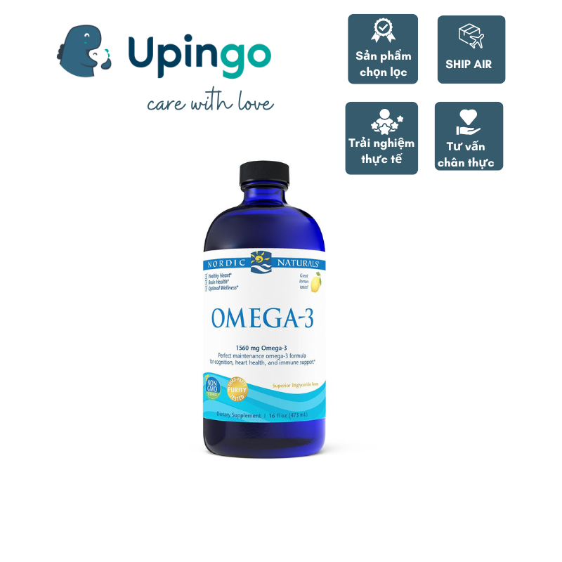 Dầu cá Cao cấp Omega 3 Nordic Naturals hỗ trợ trí não và sức khỏe tim mạch, 473ml