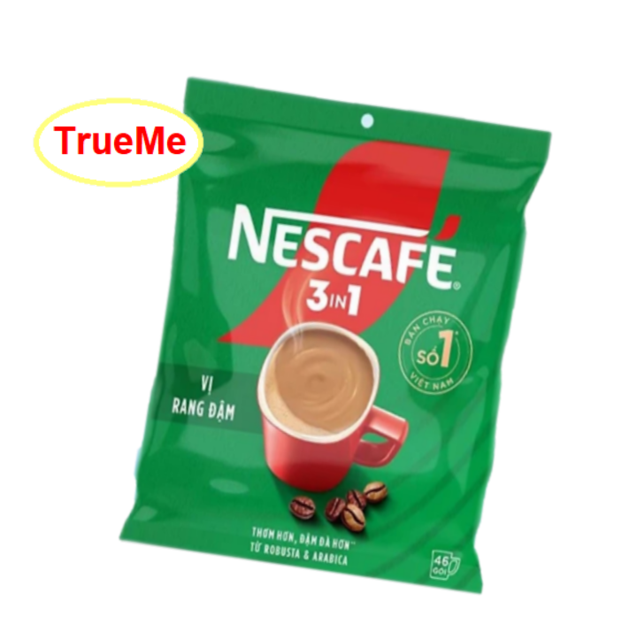 Mẫu mới Nescafe Túi Xanh 46gói x 16g Túi - Ca phe rang xay hoa tan - cafe sữa đá - nescafe do - ca phe sua da - ca phe 3in1 - café 3in1 - ca phe hoa tan - café pha san- nescafe bich xanh - nesxanh46
