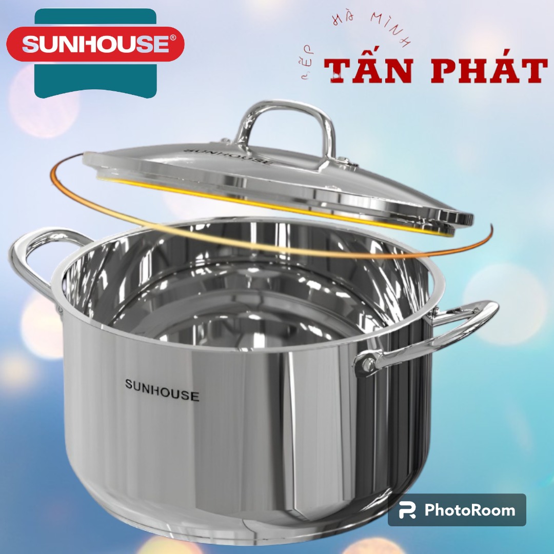 Nồi luộc gà inox 3 đáy SUNHOUSE 26/28/32CM CHÍNH HÃNG