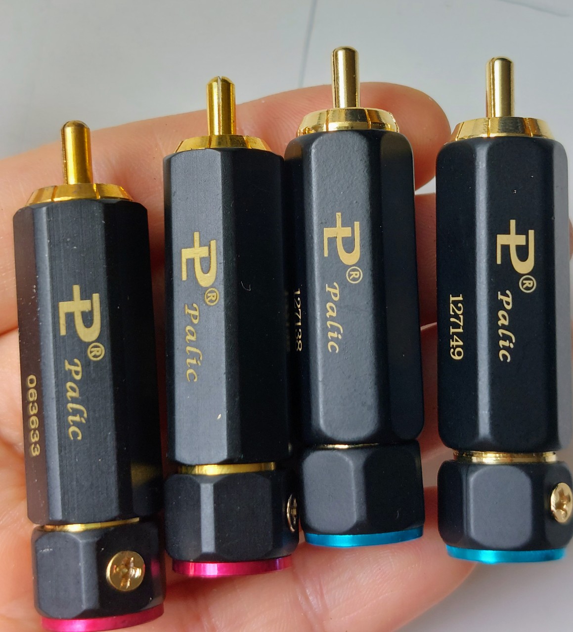 Jack av hoa sen palic cao cấp khoá mạ vàng - rắc av palic đầu khóa - rắc âm thanh cao cấp