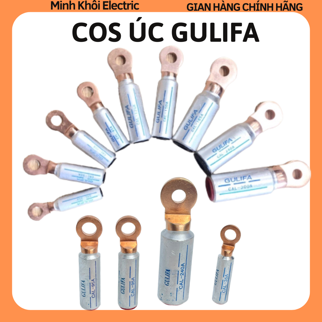 Đầu cos đồng nhôm úc Gulifa, cos xử lý đồng nhôm úc Gilufa, cos xử lý úc gulifa,cosse ép đồng nhôm gulifa,đầu cốt đồng