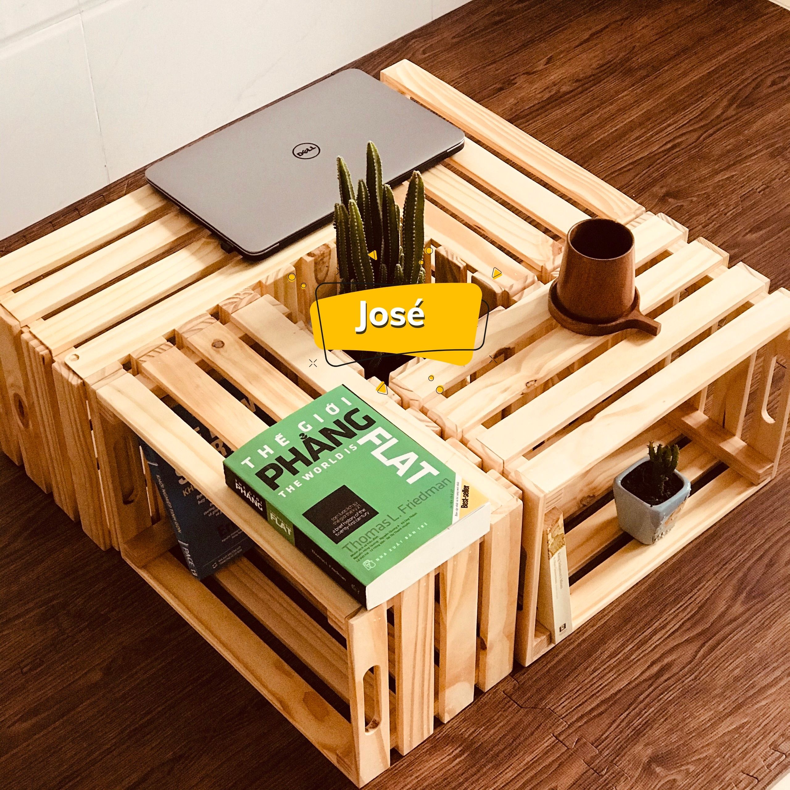 Combo 4 Thùng Gỗ Pallet Thiết Kế Lắp Ráp, Hộp Gỗ Thông Trang Trí  Đa Năng Gia Công Từ Gỗ Thông Mỹ 100%