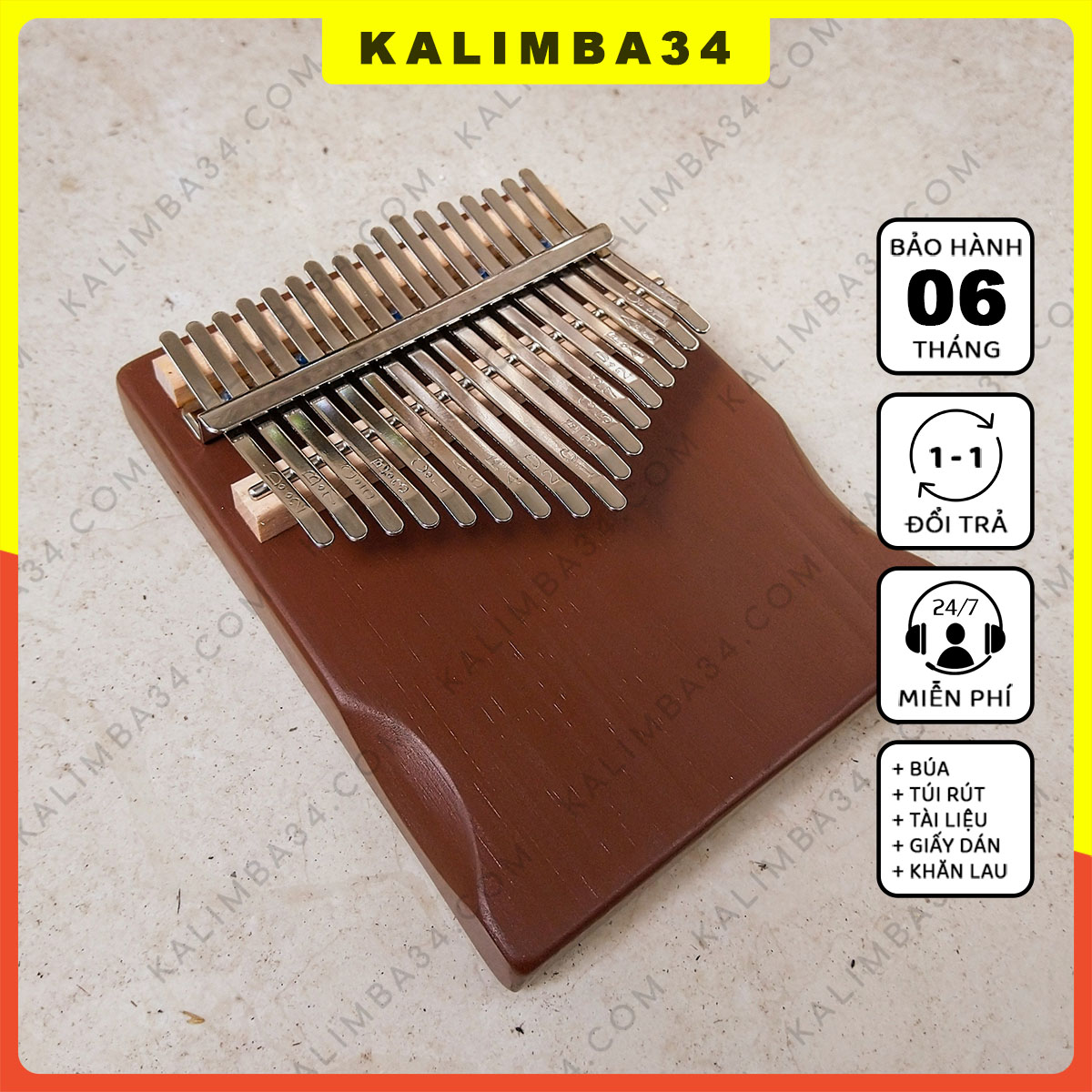 17 keys brown cafe kl34 monolithic puffy kalimba full gifts accessories