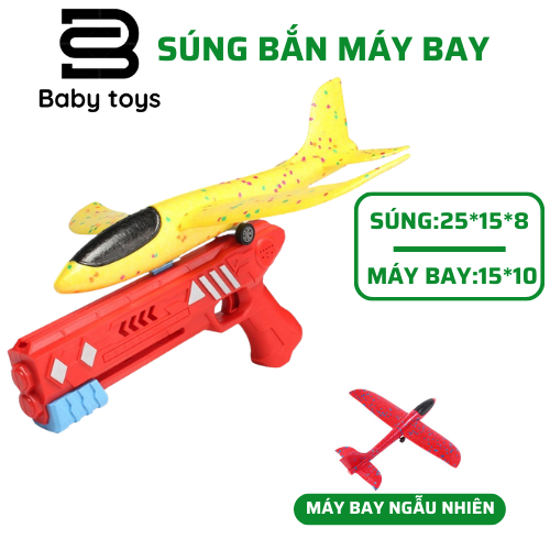 Máy bắn máy bay đồ chơi trẻ em xốp cứng chắc chắn tầm bay lượn xa mô hình trẻ em