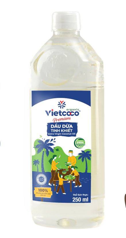 Dầu Dừa Tinh Khiết Organic Vietcoco 250ml