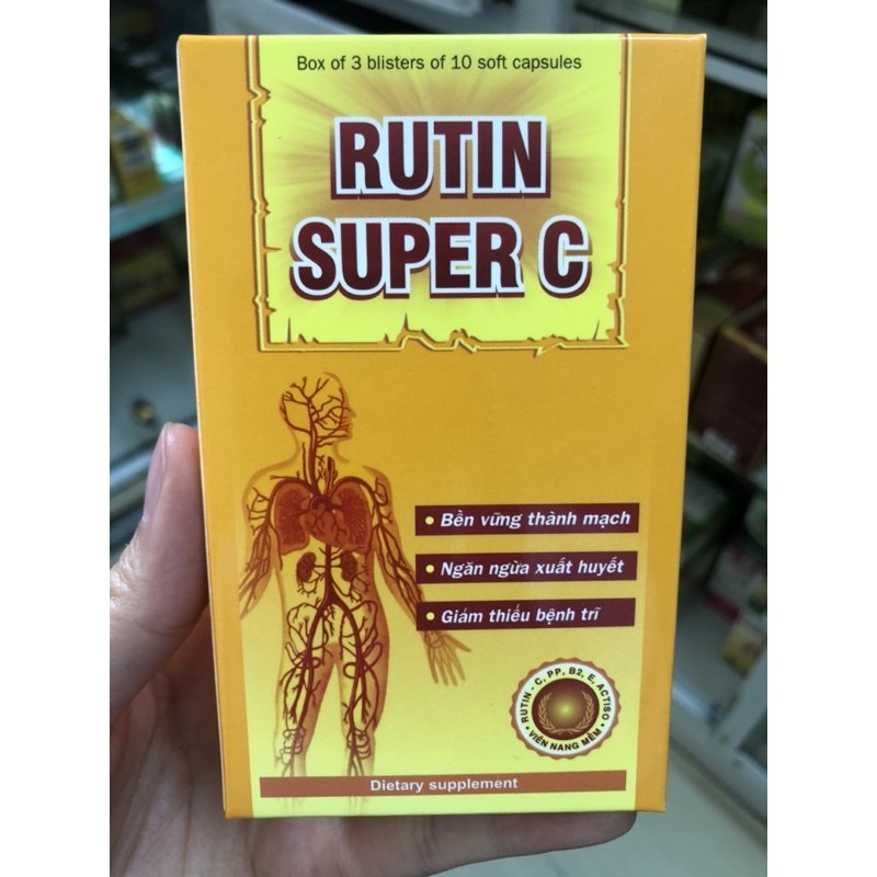 Rutin Super C - hỗ trợ giảm chảy máu do trĩ, chảy máu chân răng, xuất huyết