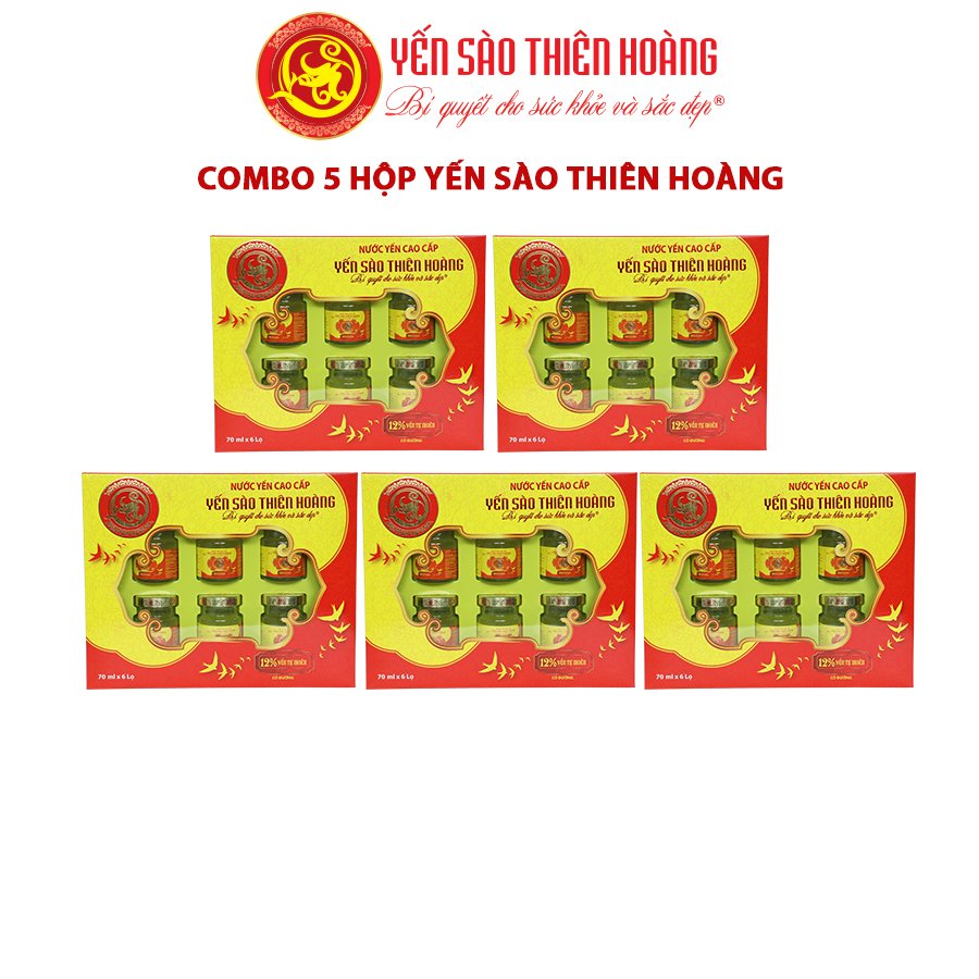 Combo 5 Hộp yến sào Thiên Hoàng 12% (6 lọ/hộp)