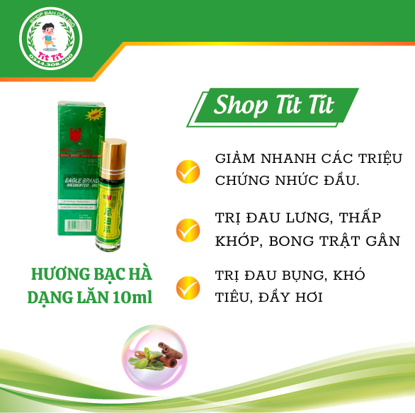 Dầu lăn xanh hiệu Eagle hình con ó 10ml