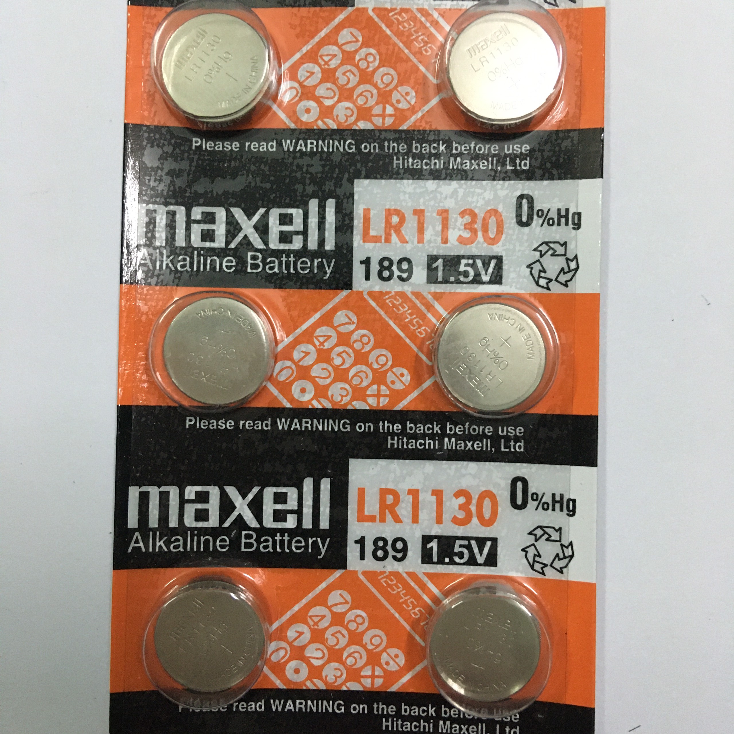 Bộ 6 Pin LR1130 AG10 189 Maxell Alkaline Chính Hãng