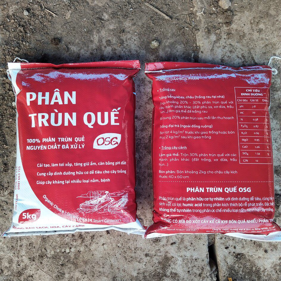 Phân trùn quế xuất từ trang trại bao 5kg