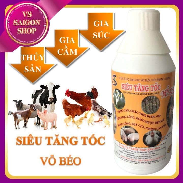 Siêu tăng tốc vỗ béo - chai 1l : siêu phẩm giúp vật nuôi đẹp mã, chắc thịt, nặng cân, được giá