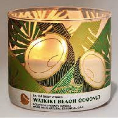 Nến thơm 3 bấc bath & body work- waikiki beach coconut